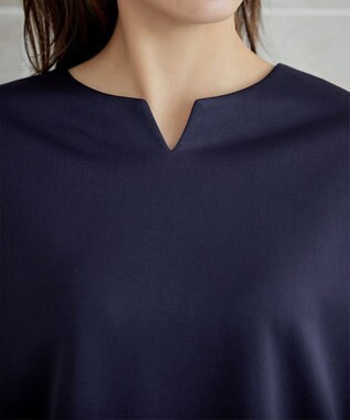 Tiaclasse 【洗える】バックフレアダイバープルオーバー ネイビー