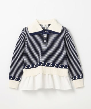 組曲 KIDS 【110-140㎝】ハーモニー ボーダートップス ネイビー