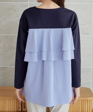 Tiaclasse 【洗える】バックフレアダイバープルオーバー ネイビー