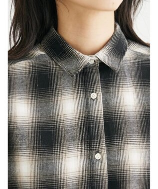 Green Parks ネルチェックシャツ Black