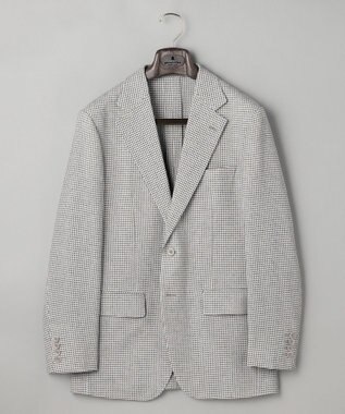 GOTAIRIKU 【尾州】ストレッチメッシュジャケット_千鳥格子柄 ライトグレー×千鳥格子柄