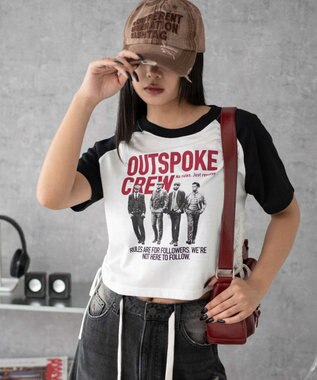 WEGO グラフィックショートサイドリボンドロストT