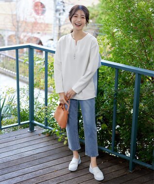 Tiaclasse 【洗える】バックフレアダイバープルオーバー オフホワイト