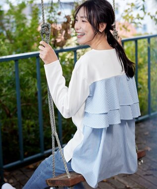 Tiaclasse 【洗える】バックフレアダイバープルオーバー オフホワイト