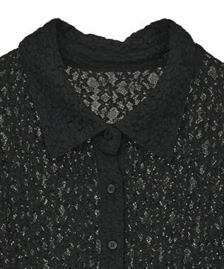 Green Parks カットレースシャツプルオーバー Black