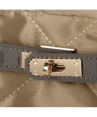 UNBILLION カシュカシュ cachecache / ヒネリ金具2wayナイロンキルティングトートM ベージュ