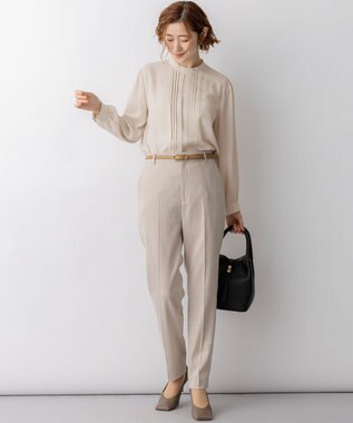 23区 【先行予約】バックサテンアムンゼン フロントタックブラウス ベージュ系