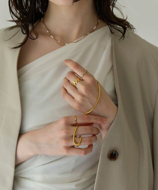 Phoebe 〈金属アレルギー対応〉オーバルリンクリング　ゴールド　ステンレス ゴールド