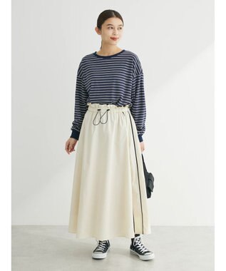 Green Parks マシュマロタッチボーダープルオーバー Navy