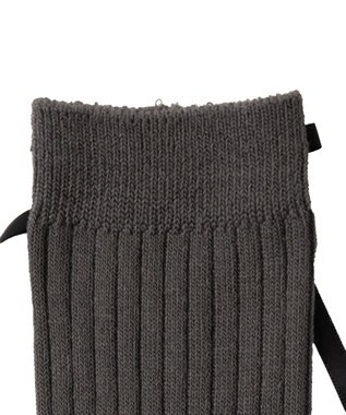 WEGO リボンリブハイソックス グレー