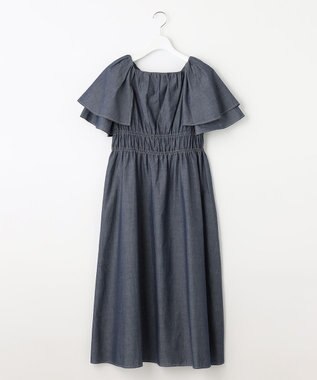 Feroux 【洗える】ラッフル ワンピース ブルー系