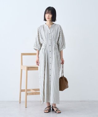 AMERICAN HOLIC アソート柄ウエストタックドルマンシャツワンピース