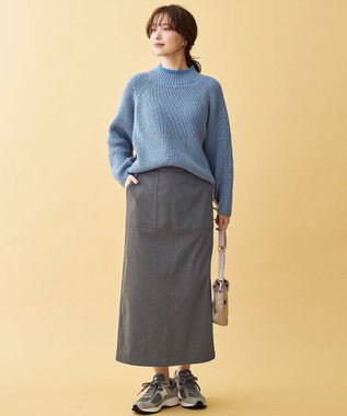 ANY L 【5色展開】バイカラーMIXニット ブルーMIX