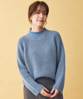 ANY L 【5色展開】バイカラーMIXニット ブルーMIX