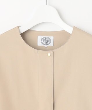 J.PRESS LADIES 【洗える】 ソロテックスドライツイル ノーカラー コート ベージュ系