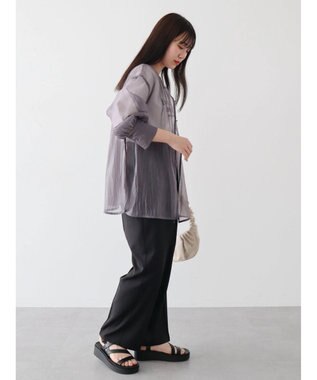 Green Parks ・ＥＬＥＮＣＡＲＥ　ＤＵＥ　２ｗａｙシアーブラウス Charcoal Gray