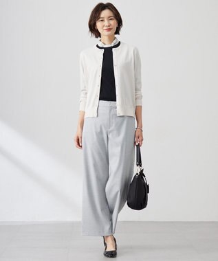 J.PRESS LADIES S 【洗える】BASIC HT COTTON クルーネック カーディガン ベージュ系