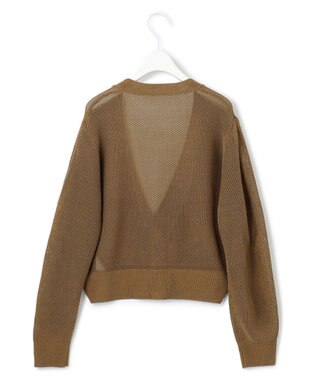 ICB 【洗える】 コイルメッシュ カーディガン キャメル系