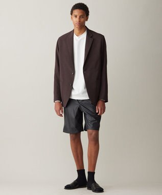 UNFILO MENS レザーライク ショートパンツ [24年春夏商品] クロ