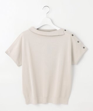 J.PRESS LADIES 【洗える・抗菌防臭】COTTON POLYESTER 襟付き ニット グレージュ系