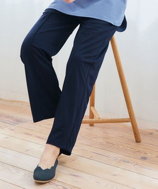 Tiaclasse 【洗える・接触冷感・紫外線ケア・サラごこち】選べるパンツ(テーパード/ワイド） ネイビー：ワイド