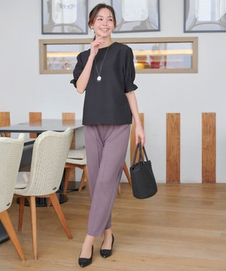 Tiaclasse 【洗える・接触冷感・紫外線ケア・サラごこち】選べるパンツ(テーパード/ワイド） ピンクモカ：ワイド