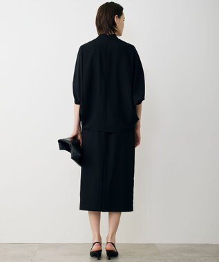 ICB 【先行予約】 FluidBackSatin ドルマンスリーブボウタイブラウス ブラック