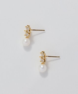 Phoebe クリスタルペタルパールピアス ゴールド