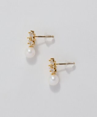 Phoebe クリスタルペタルパールピアス ゴールド