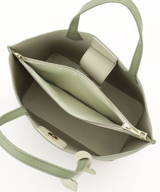 LA BAGAGERIE 【MONICA】バイカラーミディトートバッグ グリーン