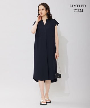 ICB 【WEB限定・洗える】ストレッチアムンゼン ワンピース ネイビー系