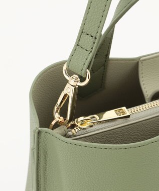 LA BAGAGERIE 【MONICA】バイカラーミディトートバッグ グリーン