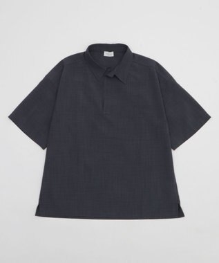 WEGO リネンライクスキッパーシャツ（SS） ブラック中濃色