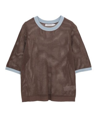 AMERICAN HOLIC メッシュニットリンガーＴシャツ Brown