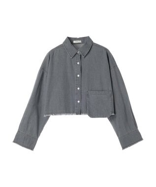 earth music&ecology クロップドポケットポイントシャツ Gray