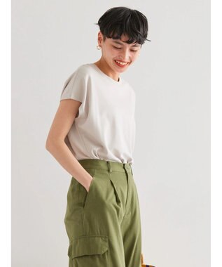 AMERICAN HOLIC キレイＣｏｔｔｏｎフレンチスリーブカットプルオーバー Gray Beige