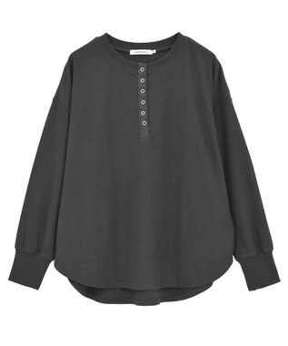 AMERICAN HOLIC ソフトタッチヘンリーネックプルオーバー Charcoal Gray