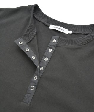 AMERICAN HOLIC ソフトタッチヘンリーネックプルオーバー Charcoal Gray