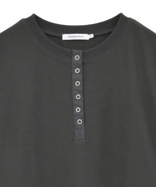 AMERICAN HOLIC ソフトタッチヘンリーネックプルオーバー Charcoal Gray