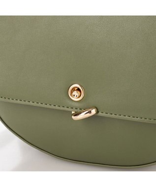 UNBILLION cachecache 財布ポーチ付きハーフムーンショルダーバッグ カーキ