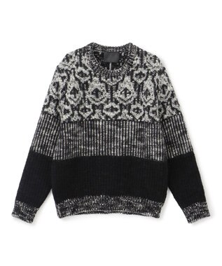JOSEPH HOMME 【HIGH GRADE LINE】ランダムスラブジャガード　クルーネックニット ブラック系5