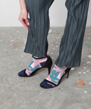 TRICOTE ジオメトリック柄 メッシュソックス