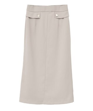 YECCA VECCA ポケットデザインナロースカート Light Beige