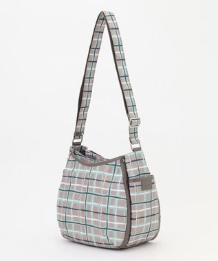 Y'SACCS ドローイングチェックショルダーバッグ グレージュ