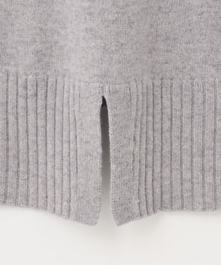 自由区 【洗える】ウールカシミヤブレンド オフネックプルオーバーニット ライトグレー系