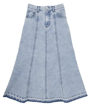 Green Parks イージーデニムマーメイドスカート Light Indigo