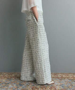 GRACE CONTINENTAL ツイードイージーパンツ ホワイト