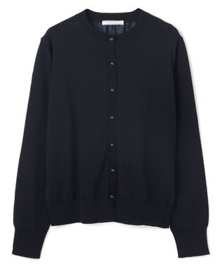 BEIGE， 【洗える】NADIA / バックオーガンジークルーネックカーディガン Navy