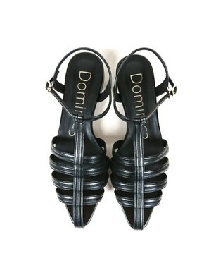 Dominic3 バイカラー Tストラップサンダル ブラック