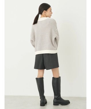 earth music&ecology マットベロアモールプルオーバー Border Pink